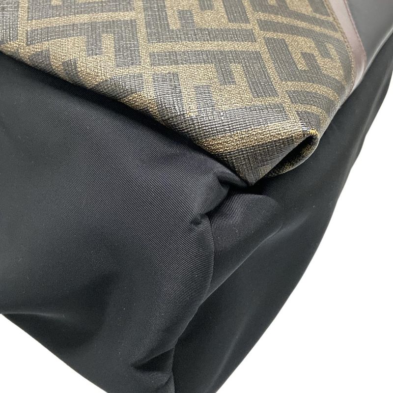 Fendi Backpack Sac Zucca Pattern 7vz042 Black X Beige X Multi Leather