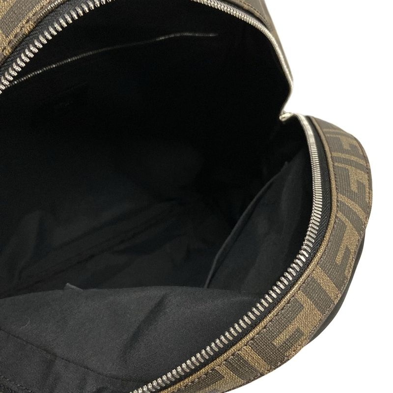 Fendi Backpack Sac Zucca Pattern 7vz042 Black X Beige X Multi Leather
