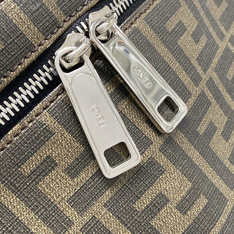 Fendi Backpack Sac Zucca Pattern 7vz042 Black X Beige X Multi Leather