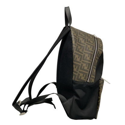 Fendi Backpack Sac Zucca Pattern 7vz042 Black X Beige X Multi Leather