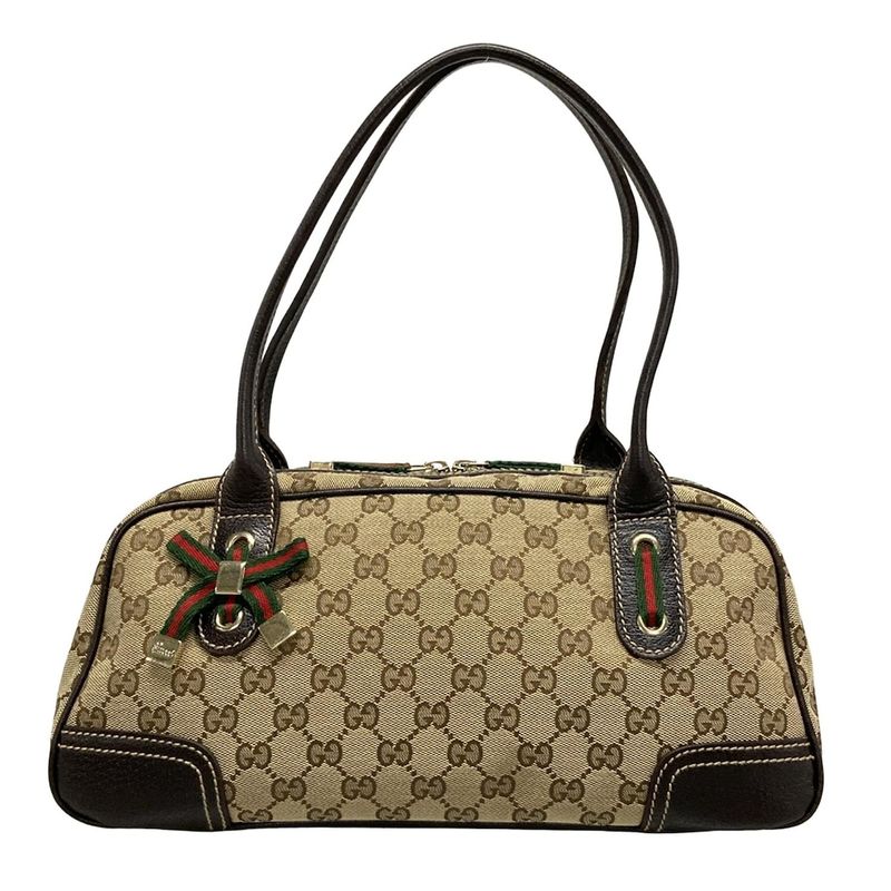 Gucci Shoulder Bag Princy GG Pattern Sherry (web) 161720 Beige Dark Brown And