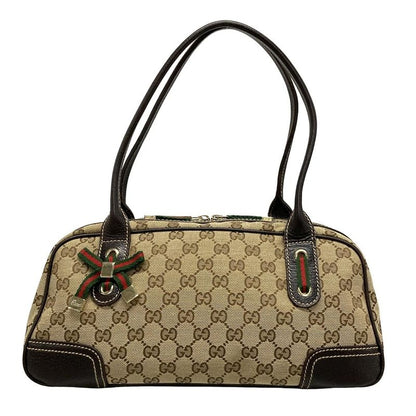 Gucci Shoulder Bag Princy GG Pattern Sherry (web) 161720 Beige Dark Brown And