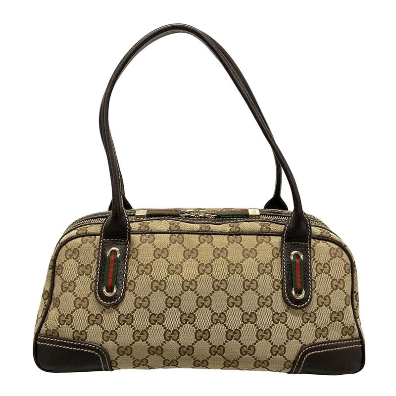 Gucci Shoulder Bag Princy GG Pattern Sherry (web) 161720 Beige Dark Brown And
