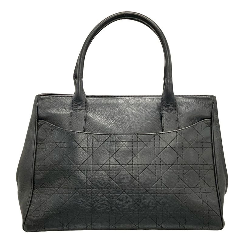 Dior/christian Dior Tote Bag Canage Stitch Black Leather