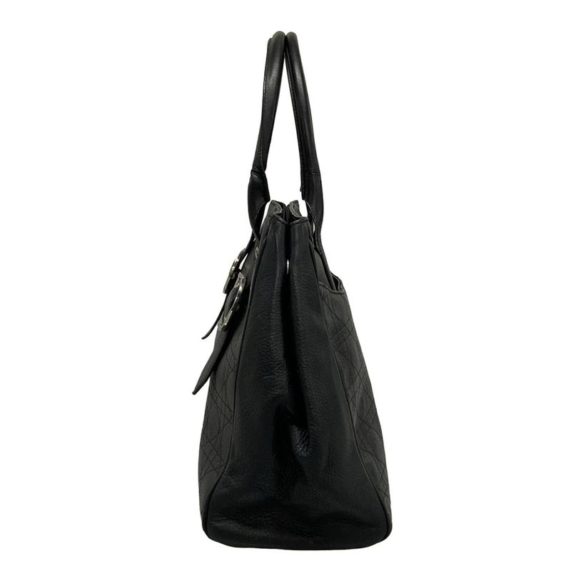 Dior/christian Dior Tote Bag Canage Stitch Black Leather