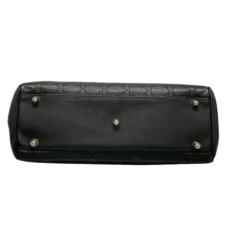 Dior/christian Dior Tote Bag Canage Stitch Black Leather