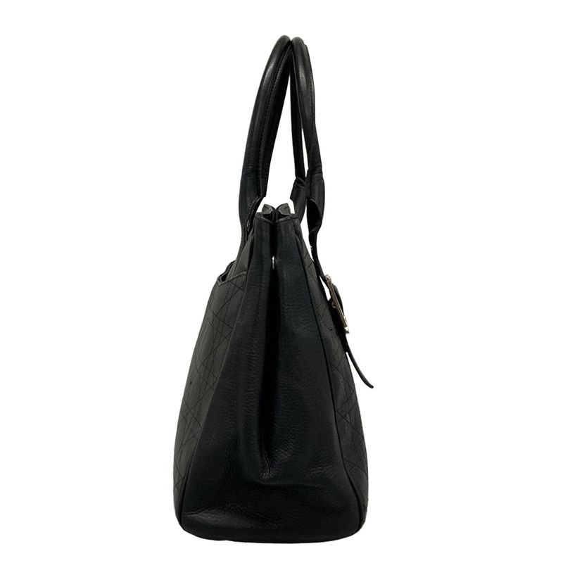Dior/christian Dior Tote Bag Canage Stitch Black Leather