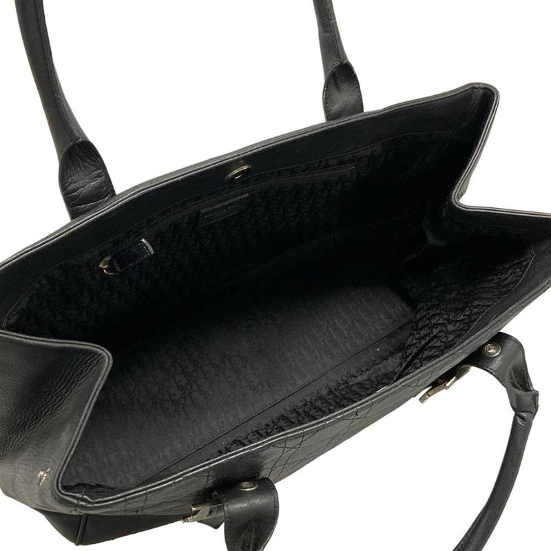Dior/christian Dior Tote Bag Canage Stitch Black Leather
