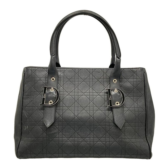 Dior/christian Dior Tote Bag Canage Stitch Black Leather