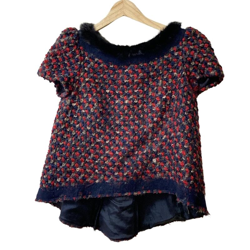 Prada Short Sleeved Cut And Sewn Size 38 S Women - Red X Navy X Multi