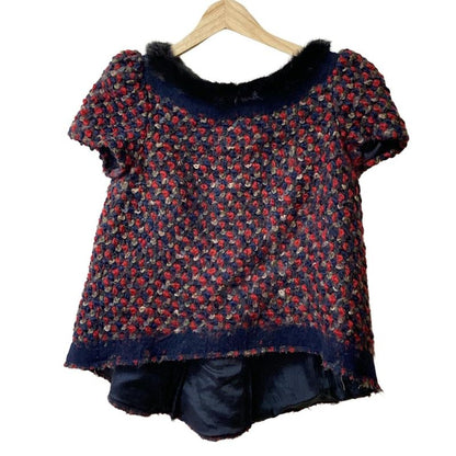 Prada Short Sleeved Cut And Sewn Size 38 S Women - Red X Navy X Multi