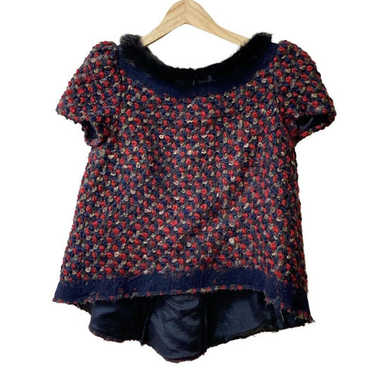 Prada Short Sleeved Cut And Sewn Size 38 S Women - Red X Navy X Multi