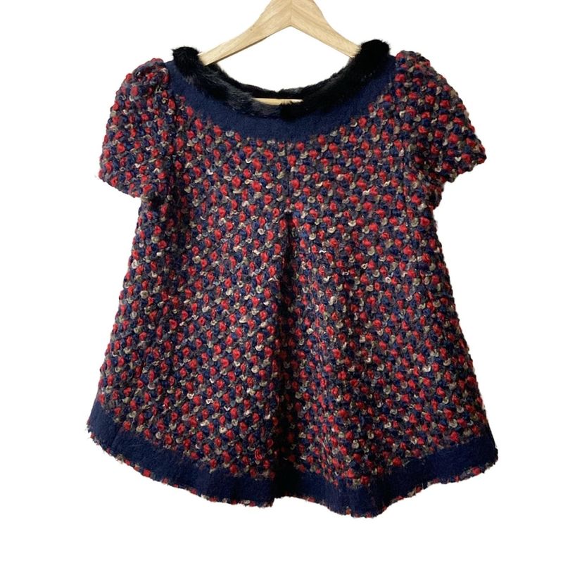 Prada Short Sleeved Cut And Sewn Size 38 S Women - Red X Navy X Multi