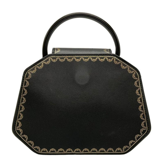 Cartier Handbag Garland De Cartier Top Handle Bag Mini Black Leather