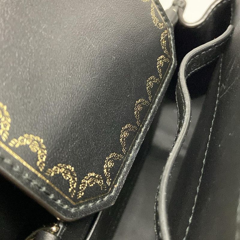 Cartier Handbag Garland De Cartier Top Handle Bag Mini Black Leather