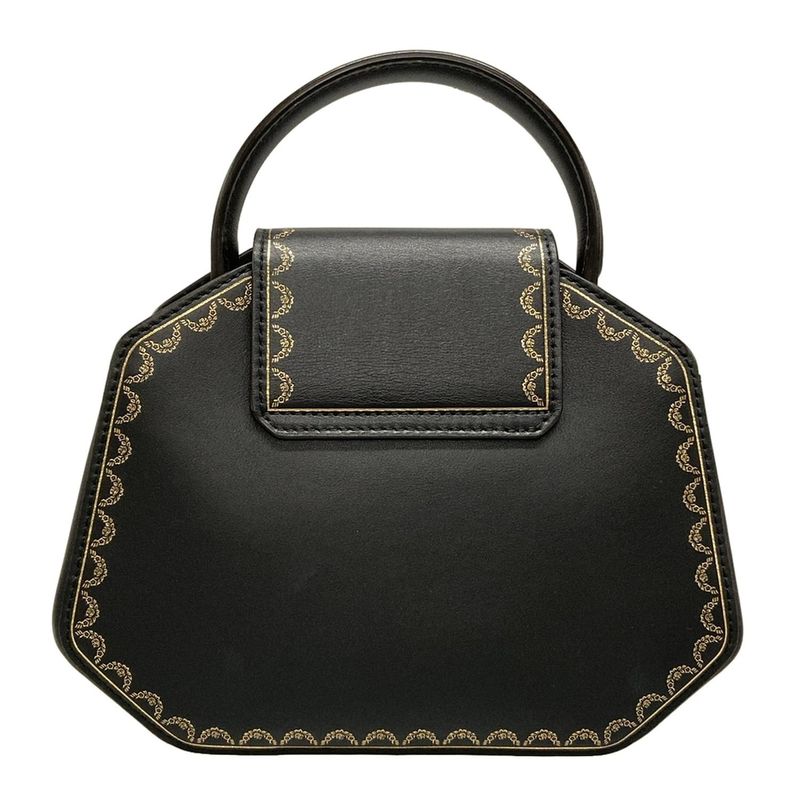 Cartier Handbag Garland De Cartier Top Handle Bag Mini Black Leather