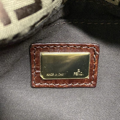 Fendi Handbag Mamma Bucket/zucchino Pattern 8br180 Beige And Dark Brown Mini