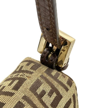 Fendi Handbag Mamma Bucket/zucchino Pattern 8br180 Beige And Dark Brown Mini