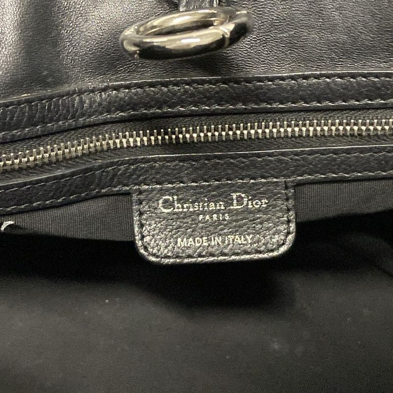 Dior/christian Dior Tote Bag - Black Leather