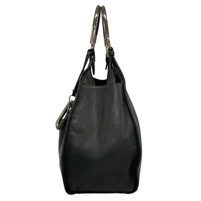 Dior/christian Dior Tote Bag - Black Leather