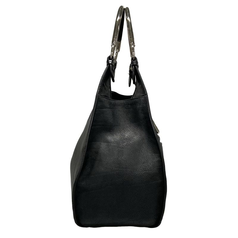 Dior/christian Dior Tote Bag - Black Leather