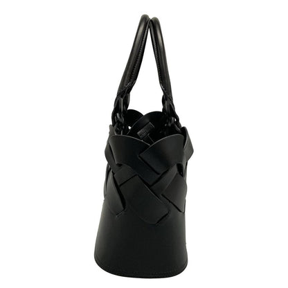 Prada Tote Bag Vittero Intrecciato 1bg318 Black Leather