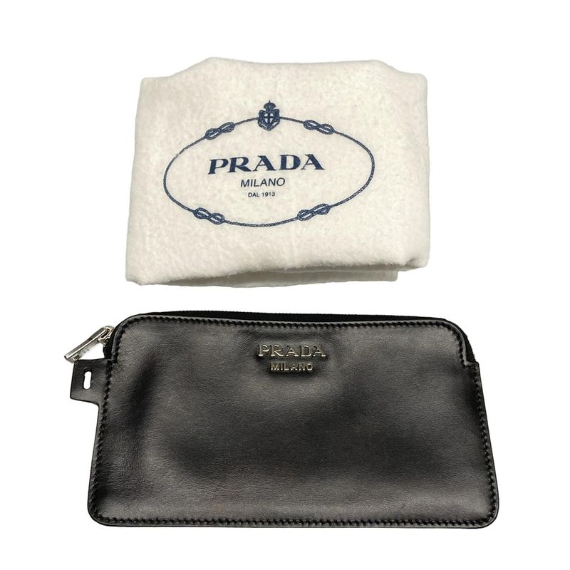 Prada Tote Bag Vittero Intrecciato 1bg318 Black Leather