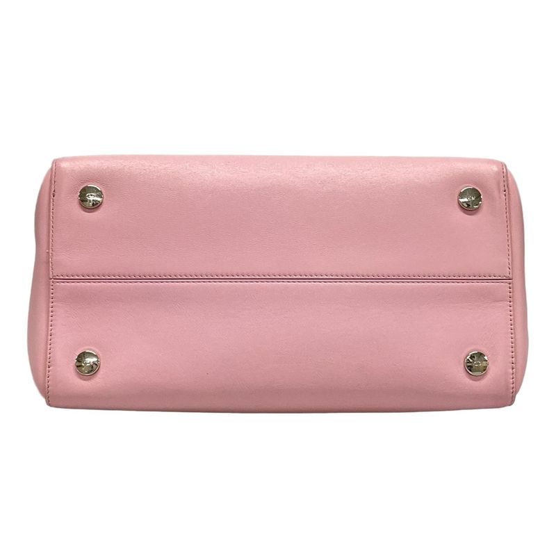 Dior/christian Dior Addict Tote Bag Light Pink And Ivory Leather