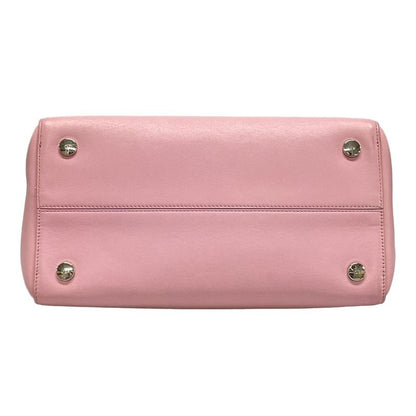 Dior/christian Dior Addict Tote Bag Light Pink And Ivory Leather