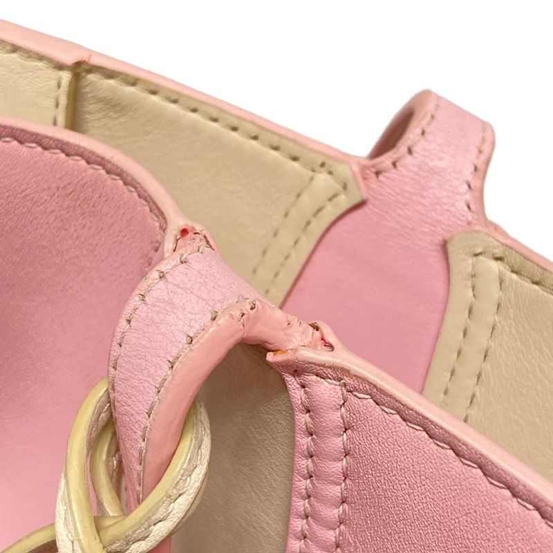 Dior/christian Dior Addict Tote Bag Light Pink And Ivory Leather