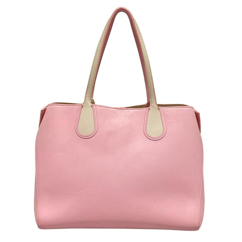 Dior/christian Dior Addict Tote Bag Light Pink And Ivory Leather