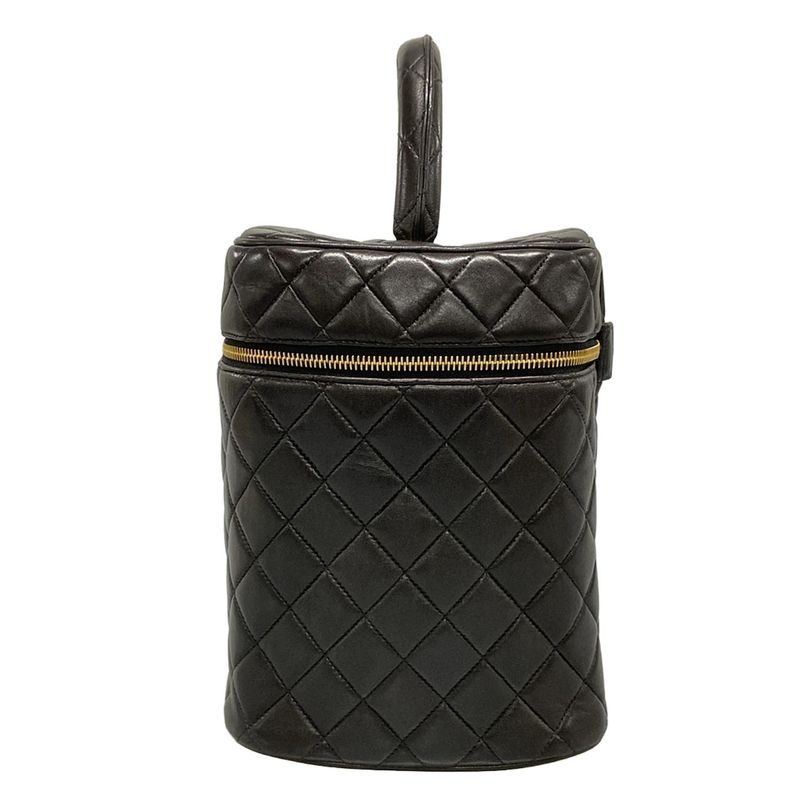 Chanel Vanity Bag Matelasse Black Gold Hardware Lambskin