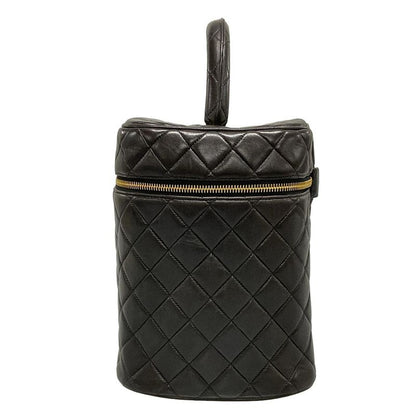 Chanel Vanity Bag Matelasse Black Gold Hardware Lambskin