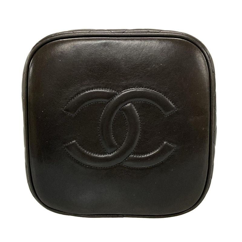 Chanel Vanity Bag Matelasse Black Gold Hardware Lambskin