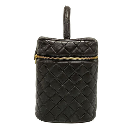 Chanel Vanity Bag Matelasse Black Gold Hardware Lambskin