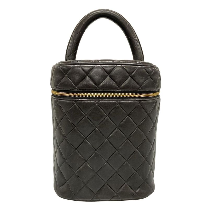 Chanel Vanity Bag Matelasse Black Gold Hardware Lambskin