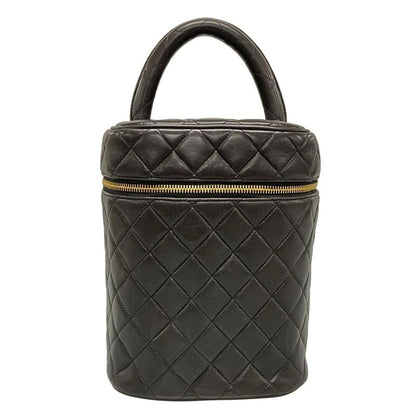 Chanel Vanity Bag Matelasse Black Gold Hardware Lambskin