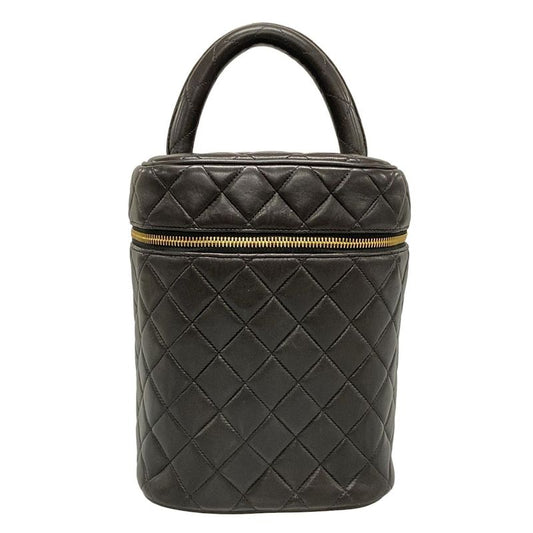Chanel Vanity Bag Matelasse Black Gold Hardware Lambskin