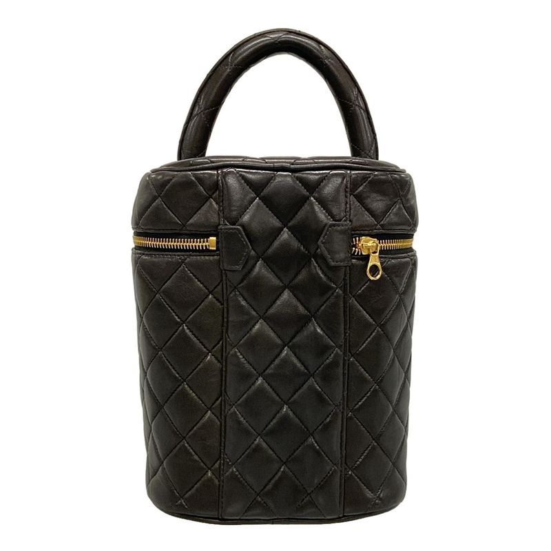 Chanel Vanity Bag Matelasse Black Gold Hardware Lambskin