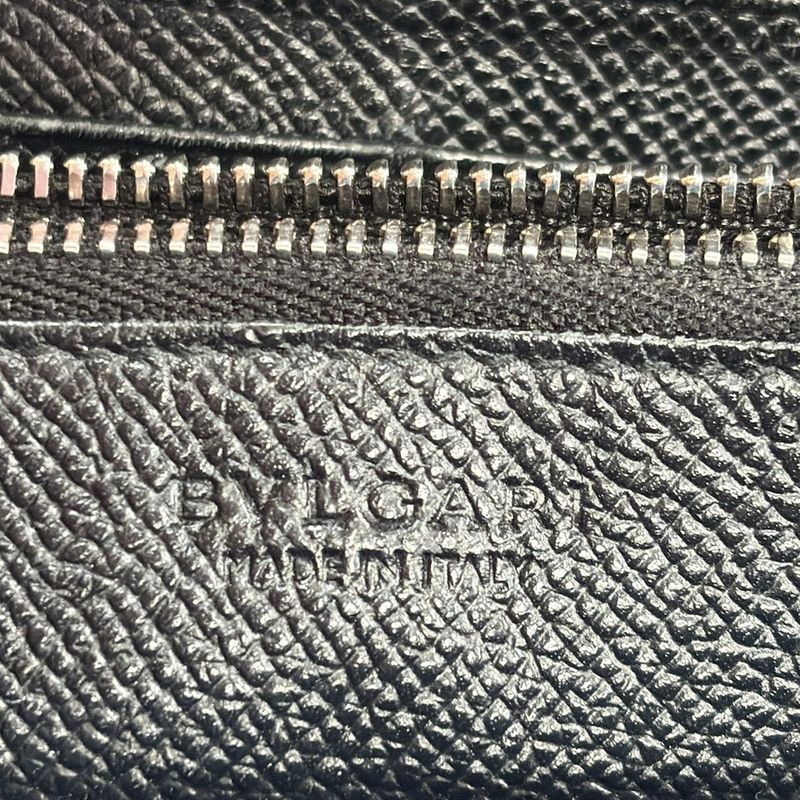Bvlgari Long Wallet Bvlgari 30414 Black Leather