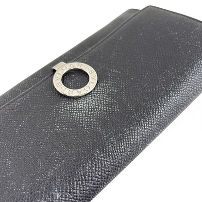 Bvlgari Long Wallet Bvlgari 30414 Black Leather
