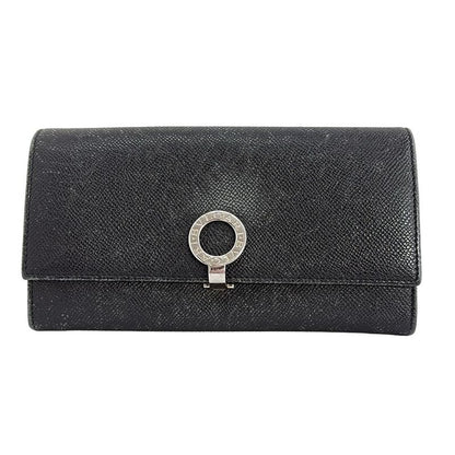 Bvlgari Long Wallet Bvlgari 30414 Black Leather