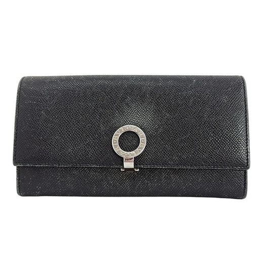 Bvlgari Long Wallet Bvlgari 30414 Black Leather