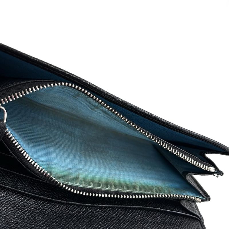 Bvlgari Long Wallet Bvlgari 30414 Black Leather