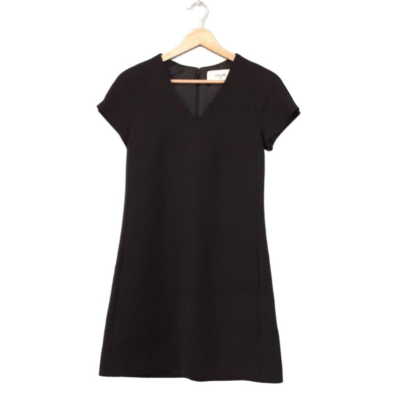 Celine Dress Women - Black V-neck/short Sleeves/mini