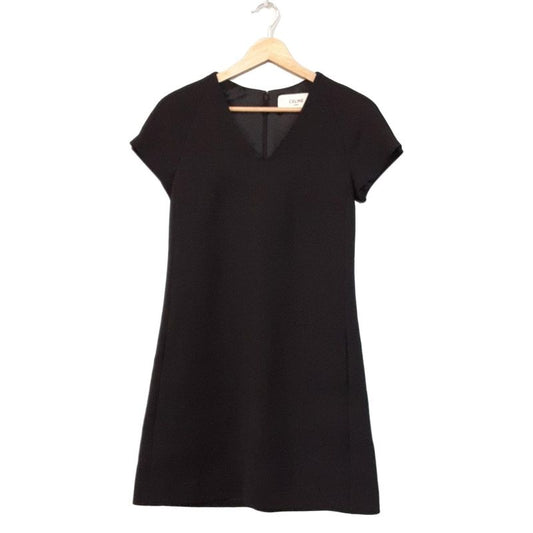 Celine Dress Women - Black V-neck/short Sleeves/mini