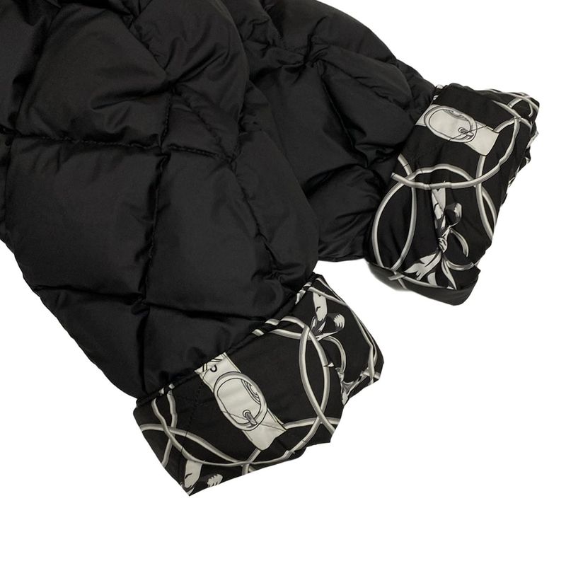 Hermes Down Coat Size 3 L Women - 2h0158d4 Black X White X Gray Long Sleeves /