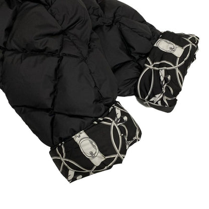 Hermes Down Coat Size 3 L Women - 2h0158d4 Black X White X Gray Long Sleeves /