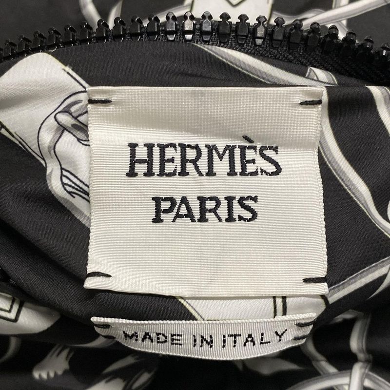 Hermes Down Coat Size 3 L Women - 2h0158d4 Black X White X Gray Long Sleeves /