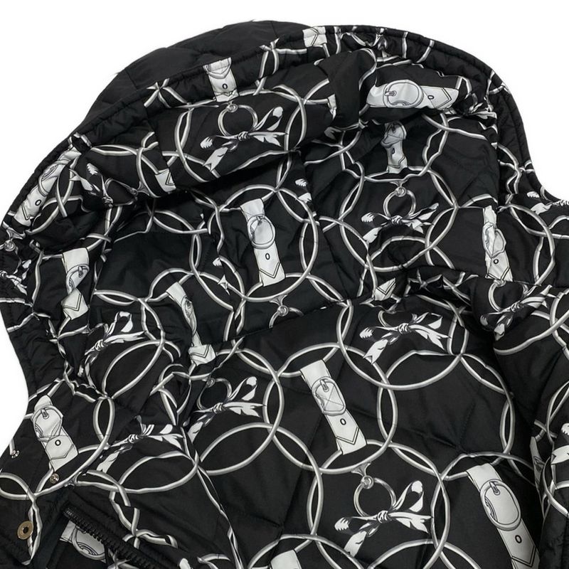 Hermes Down Coat Size 3 L Women - 2h0158d4 Black X White X Gray Long Sleeves /